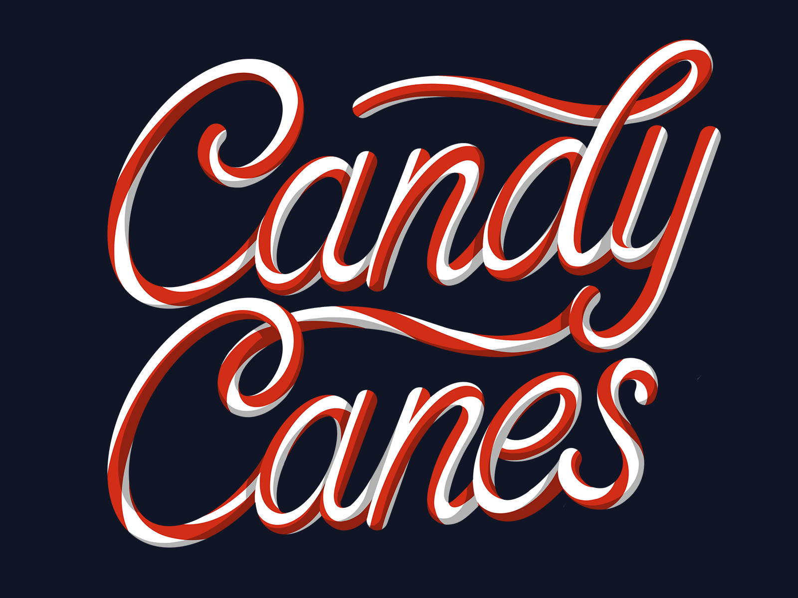 Candy Cane Lettering by AnaSt on Dribbble