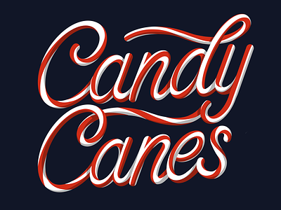 Candy Cane Lettering candy candy cane christmas holidays holy night lettering typography