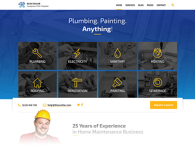 BlueCollar electrician handyman html painter plumber