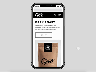 Castillo Coffee Mobile animation branding design flat interaction design minimal ui ux web website