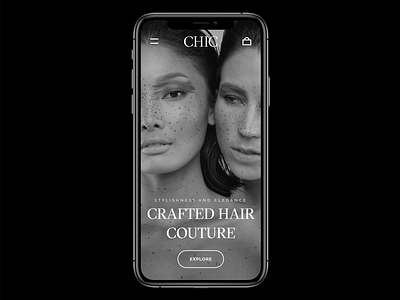 Chic Hair Mobile design flat interaction design minimal mobile ui web website