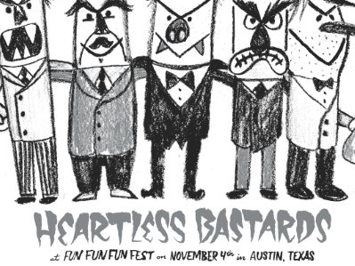 Heartless Bastards Poster illustration lettering poster