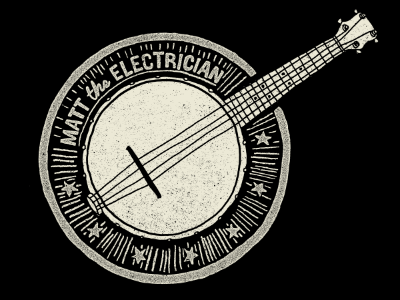 Matt the Electrician Design circle design folk music logo merch music t shirt design ukelele banjo