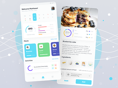 Mobile Health Assistant App activity tracking alion design app design assistant app blueberries calories calories counter carbs diet food foodie health health app health assistant health care healthy healthy life nutrition protein ui