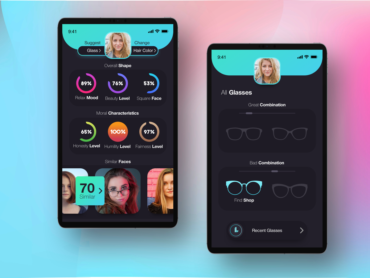 Face Analysis App By Alion On Dribbble   Face Analysis App 235311 