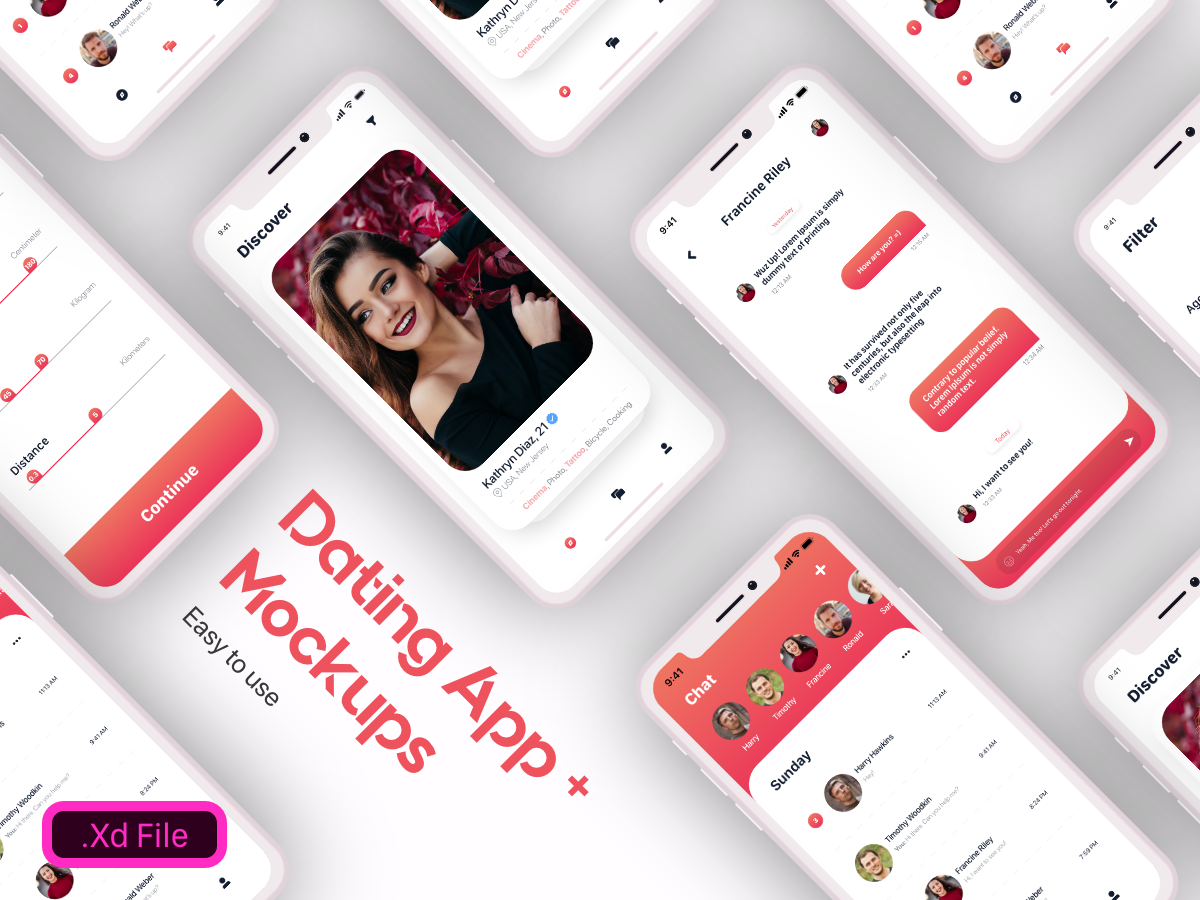 Dating App ️ + Mockup 📱 by Alion on Dribbble