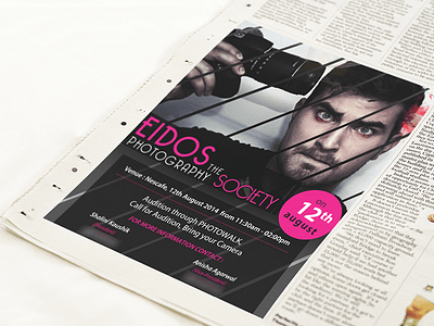 Flyer - Eidos The Photography Society advertisment flyer mockup news paper paper photography vector
