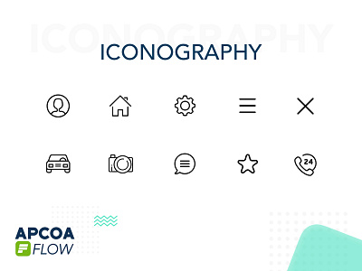 Iconography - APCOA FLOW Parking apcoa casestudy icongraphy line icon parking redesign smart parking ui ux