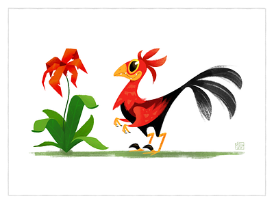 Asian Raptor Bowl asian rooster bowl childrens book childrens book illustrations childrens books childrens illustration dinosaur made dimas wirawan simple