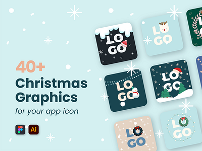 40+ Christmas Graphics app icon art christmas design illustration vector