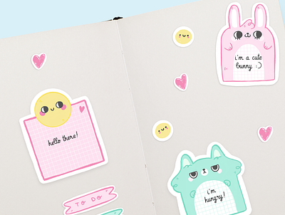 Sticky Notes Free Printable cartoon cute free printable graphic design illustration illustration art illustrator ilustracion ilustración kawaii vector