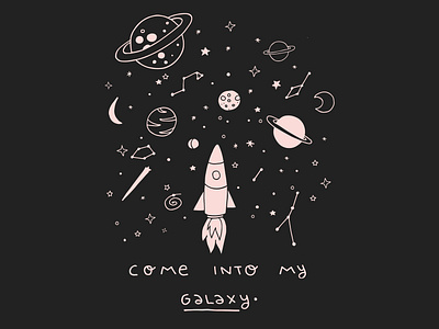 Come into my galaxy art cartoon character constelations cute design doodle drawing galaxy graphic design illustration illustration art illustrator ilustracion ilustración love planets universe vector vector artwork