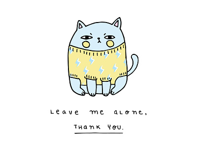Leave me alone art cartoon cartoon character cat character colourful cute design doodle drawing graphic design illustration illustration art ilustración love stationery design vector