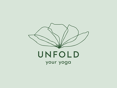 Unfold Your Yoga Logo green nature yoga logo yoga studio