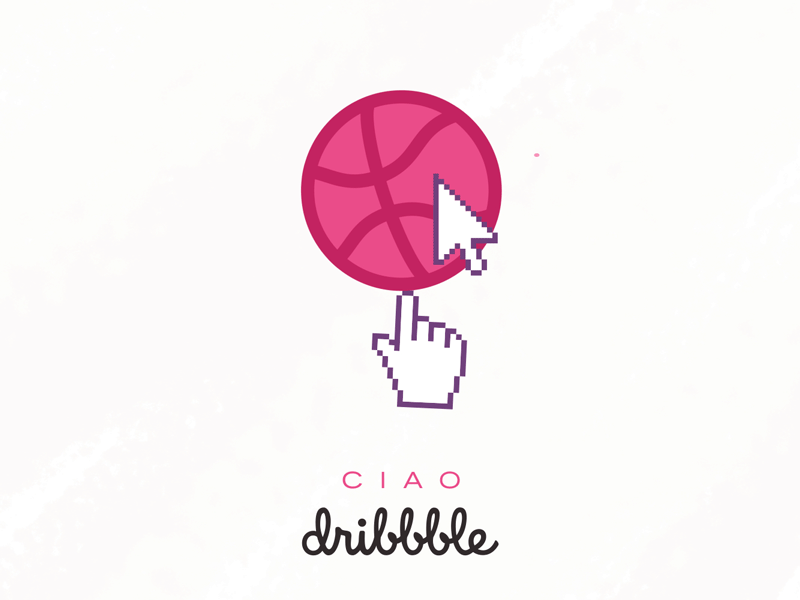 CIAO dribbble / HELLO dribbble animation basket ball ciao debut first shot gif hello hello dribbble spinning