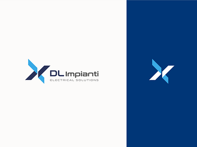 DL impianti - Electrical Solutions blue electrician logo logo design minimal