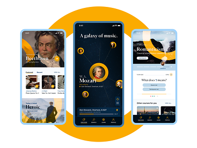 🎶 Overture - Discover, listen and learn classical music app app design classical music interface ui mobile app mobile ui mobileapp music ui ui design uiux uiuxdesign ux ux ui design