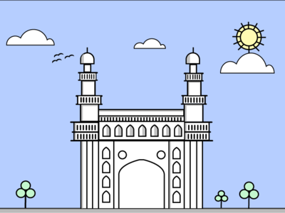 Charminar 2d adobe illustrator flat graphic design illustration vector