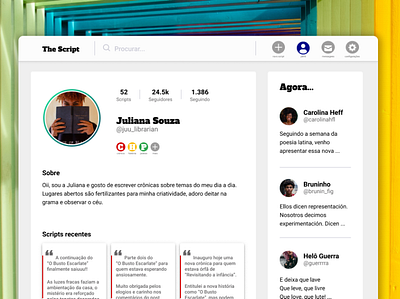 User profile challenge daily dailyui dailyui 006 desafio interface rede social social media social network social profile ui user interface user profile