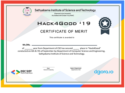 Hackathon Certificate Design