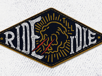 Ride til I die design hand lettering lettering patch