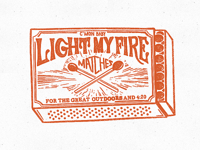 Light my fire design hand lettering illustration