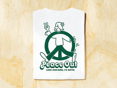 Peace Out apparel branding character clothing brand graphic design illustration logo sweatshirt t shirt t shirt illustration