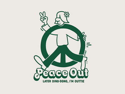 Peace Out apparel branding character design illustration logo sweatshirt t shirt t shirt design t shirt illustration vector