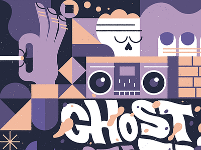 Ghost train ghost hiphop illustration illustrator line linework newyork skull smoke