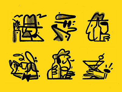 Kino vino i domino 2d branding character doodle illustration linework procreate