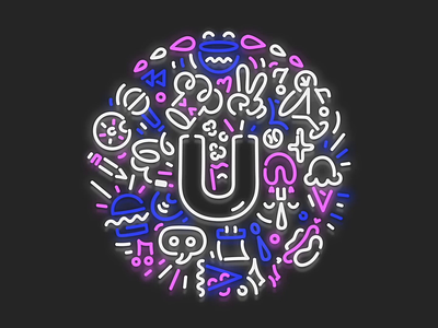 Universe Neon 2d branding icon illustration linework logo neon vector