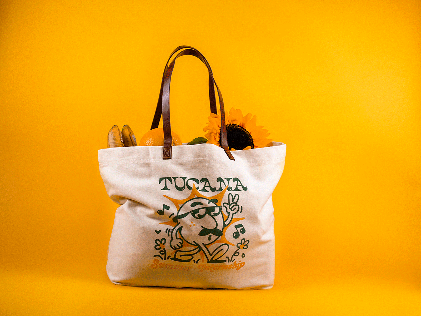Tucana Tote Bag art direction brand branding character colorful illustration linework photography sun vector