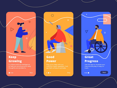 Onboarding Fitness and Health Tracking App adobe xd android app app design explore illustration onboarding onboarding screens onboarding ui typography ui ux vector