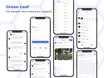 Green Leaf add post chat design icon ios app post