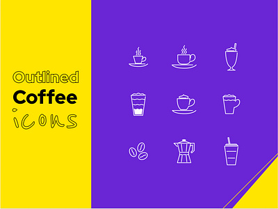 Outlined Coffee Icons branding design flat icon illustration illustrator ui vector web