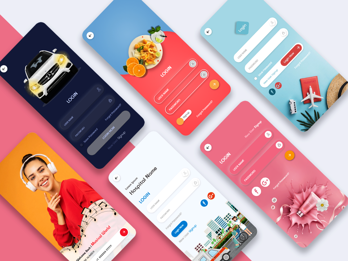 Mobile App Login UI Kits by Vivek K on Dribbble
