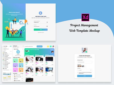 Project Management Web Template Mockup