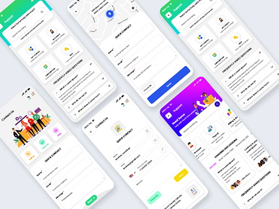 Contact Us and Support Mobile App UI Kit