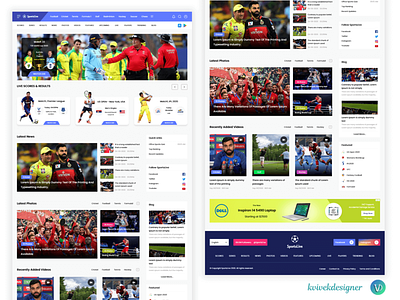 Sports Live Score, News, Streaming and Blog Website Template