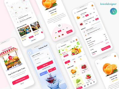 Fruits Store Ecommerce Mobile App UI Kit