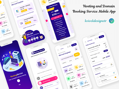 Hosting and Domain Booking Service Mobile App UI Kit