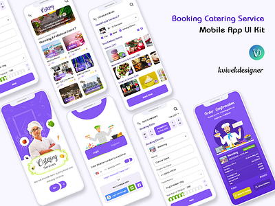 Booking Catering Services Mobile App UI Kit foodapp fooddelivery foodie occasions