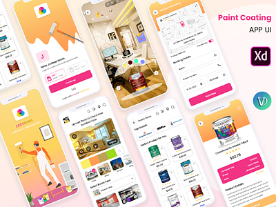 Paint and Coating Solution Service Booking Mobile App UI Kit