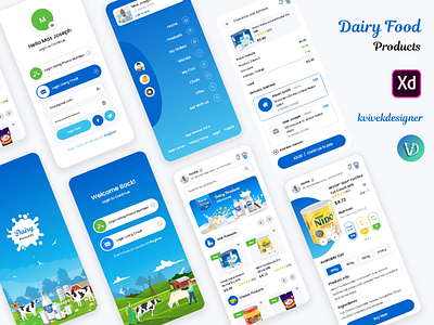 Buy Dairy Food Products Online Mobile App UI Kit