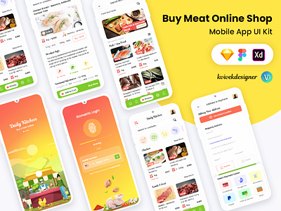 Buy Meat Products Online Shop Mobile App UI Kit