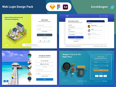 Multiservice Website Login Pack Mockup Design