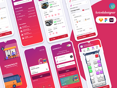 Online Bus Tickets Booking Mobile App UI Kit