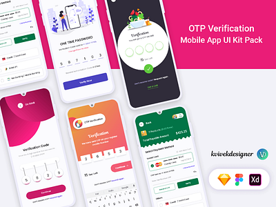 OTP Verification Screen Mobile App UI Pack by Vivek K on Dribbble