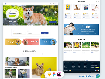 Online Pet Supplies and Product Store Website Template cat concept design dog landingpage onepage pets singlepage template theme web website