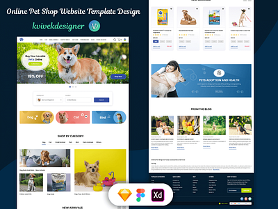 Online Pet Shop Website Template Design